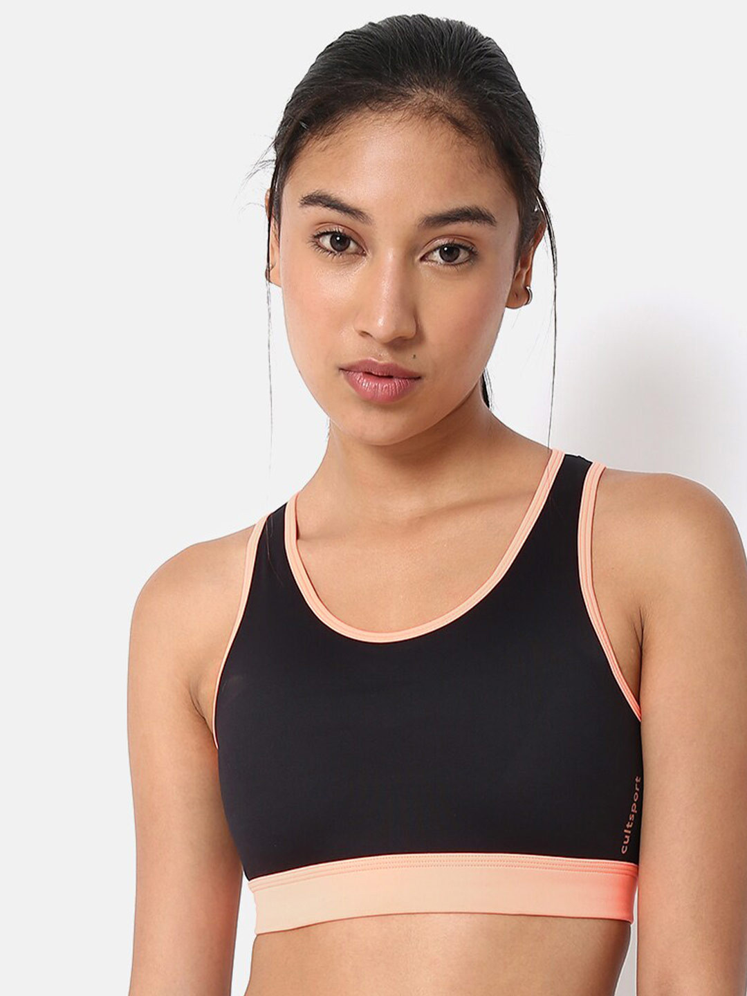 Buy Cultsport Black & Coral FormFit Training Sports Bra Bra for Women