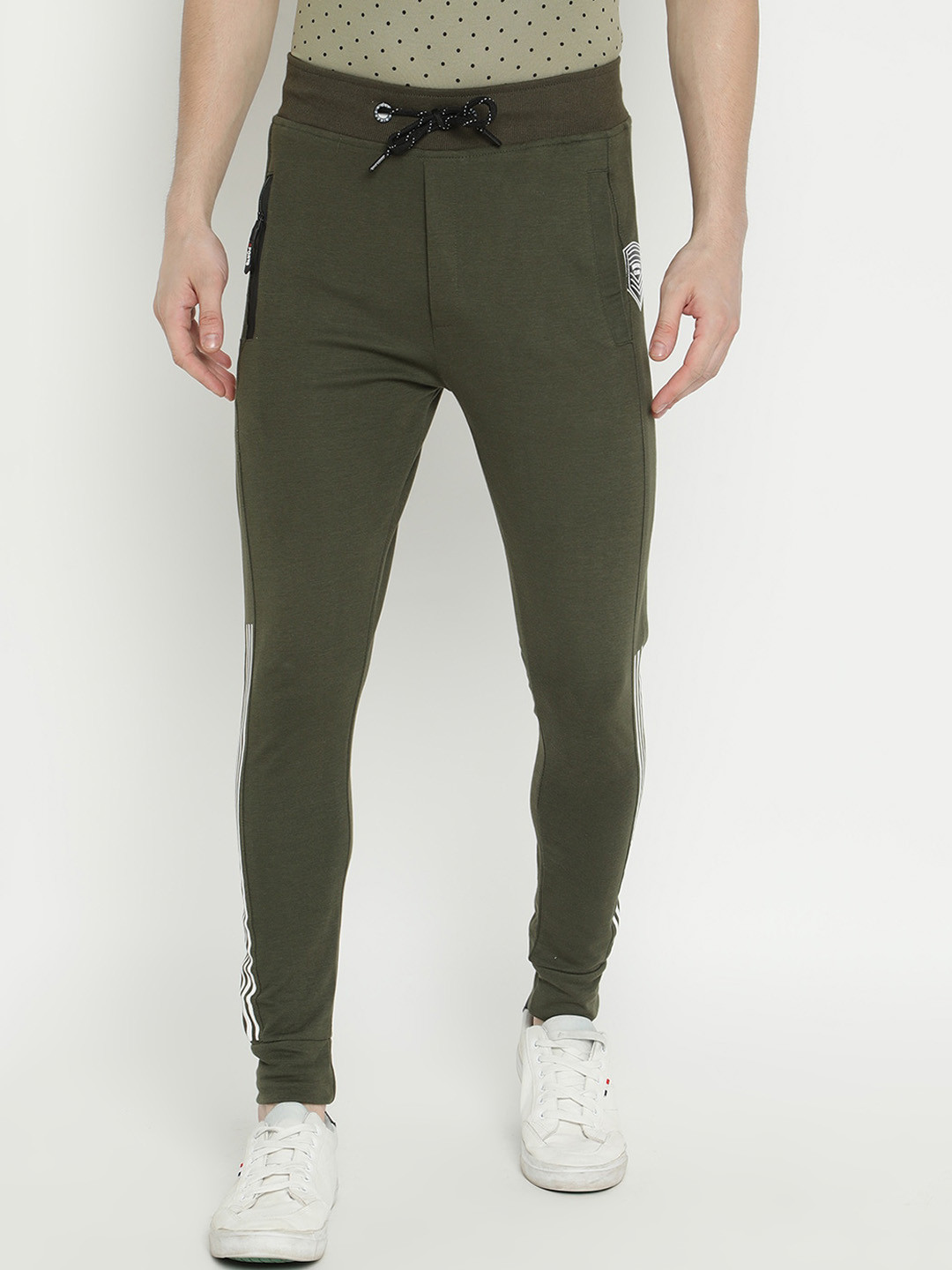 Buy V2 Value & Variety Men Green Solid Slim Fit Cotton Track Pants