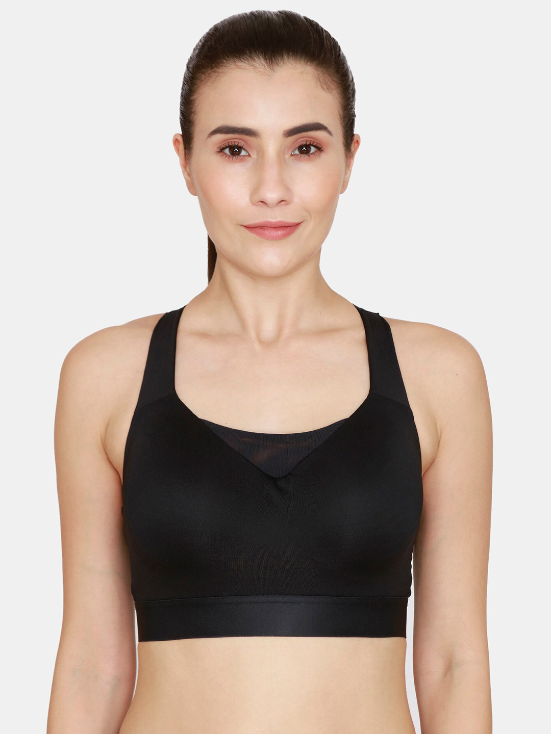 Buy Zelocity By Zivame Black Lightly Padded Sports Bra Bra for Women