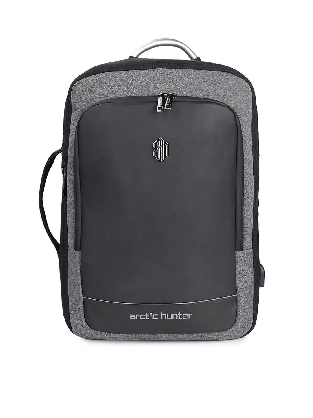 Buy THE CLOWNFISH Unisex Black & Grey Laptop Bag With USB Charging Port