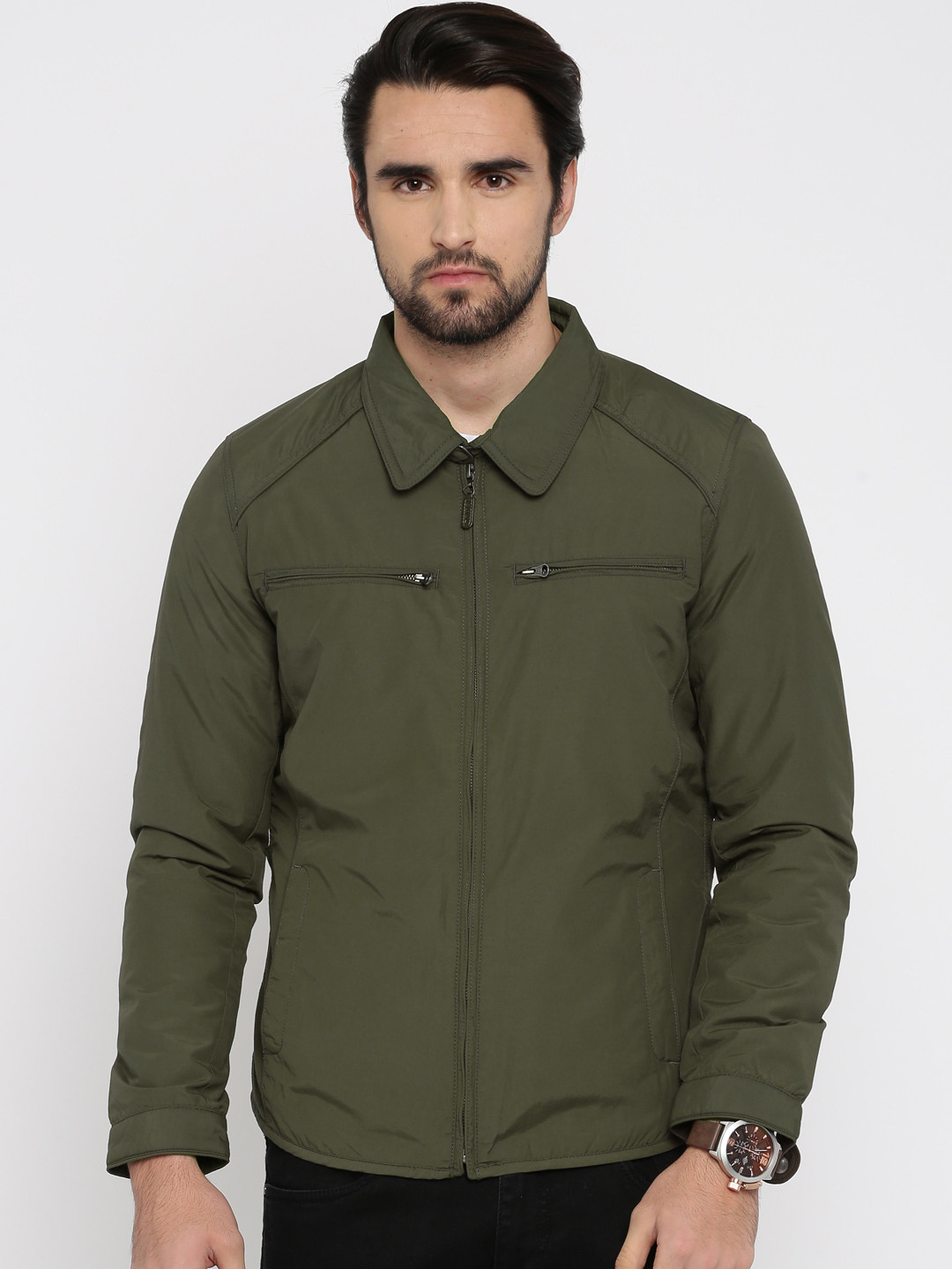 olive polo jacket
