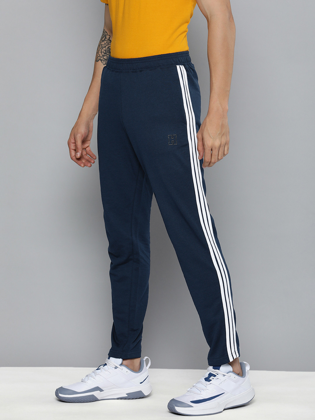 Buy Harvard Men Navy Blue Side Striped Track Pants Track Pants for