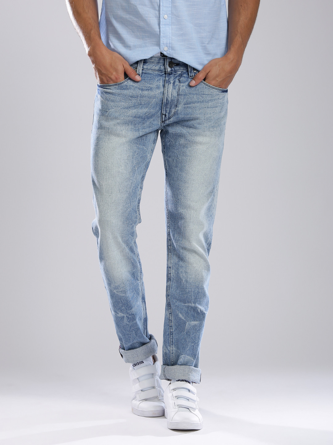 Buy GUESS Men Blue Slim Fit Stretchable Jeans Jeans for Men 1623796