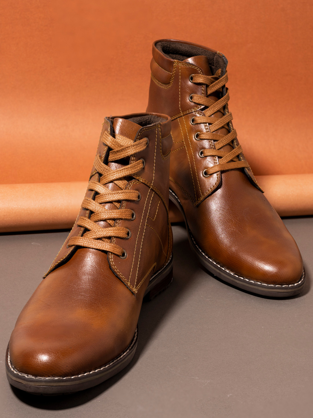 Buy El Paso Men Tan Flat Boots Boots for Men 16242576 Myntra