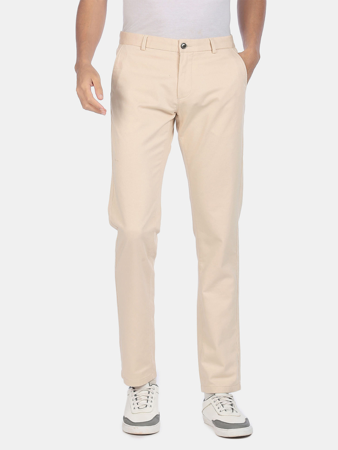 Buy Arrow Sport Men Beige Slim Fit Trousers Trousers for Men 16248846