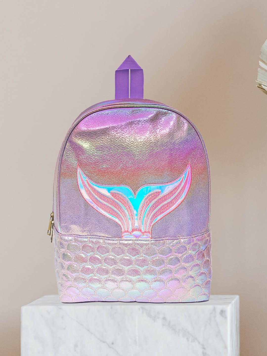 Buy POPLINS Kids Purple & Silver Graphic Backpack - Backpacks for ...