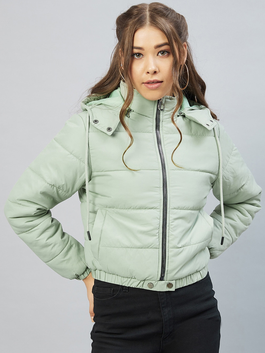 Buy RARE Women Sea Green Lightweight Puffer Jacket Jackets for Women
