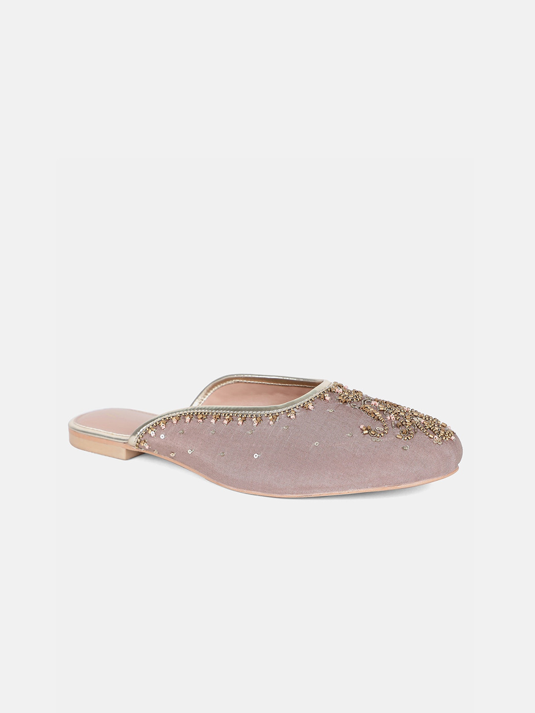 embellished mules flat