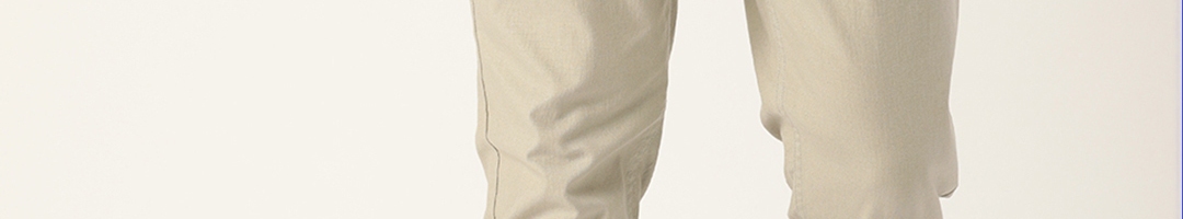 Buy IVOC Men Beige Slim Fit Joggers Trousers - Trousers for Men ...