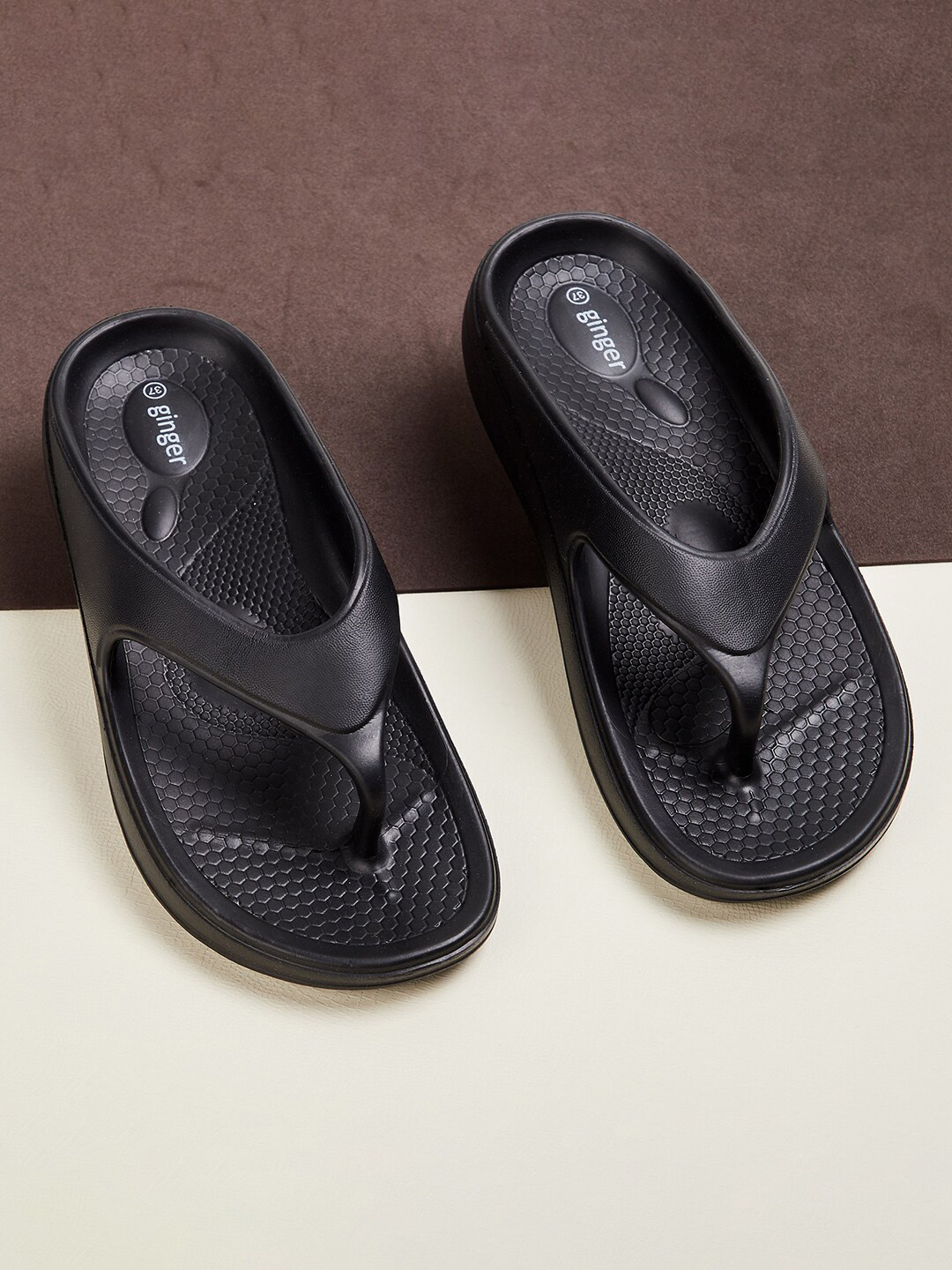 Buy Ginger By Lifestyle Women Black Thong Flip Flops Flip Flops for Women 16260128 Myntra