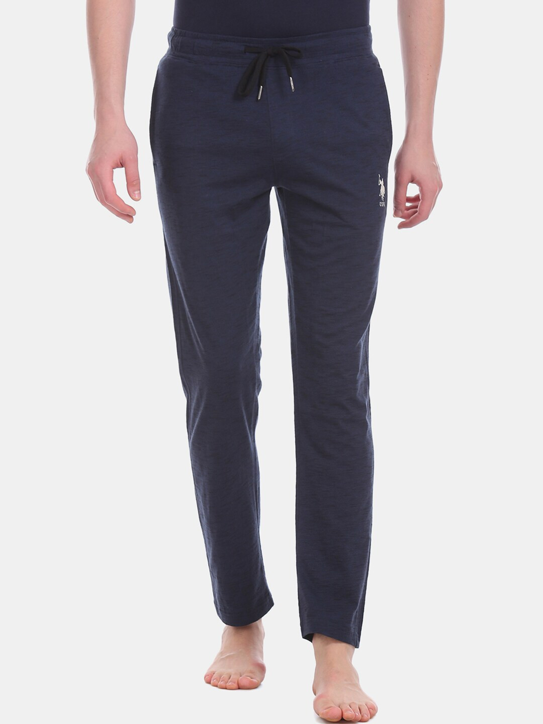 Buy U.S. Polo Assn. Men Navy Blue Solid Lounge Pants Lounge Pants for