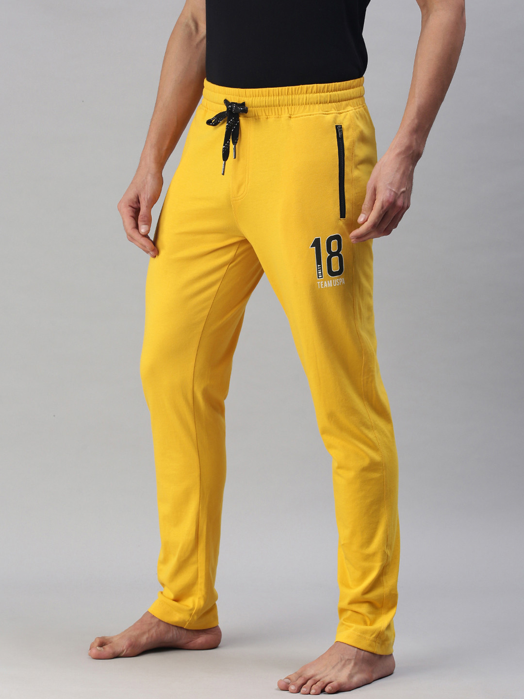 Buy U.S. Polo Assn. Men Yellow Solid Lounge Pants Lounge Pants for