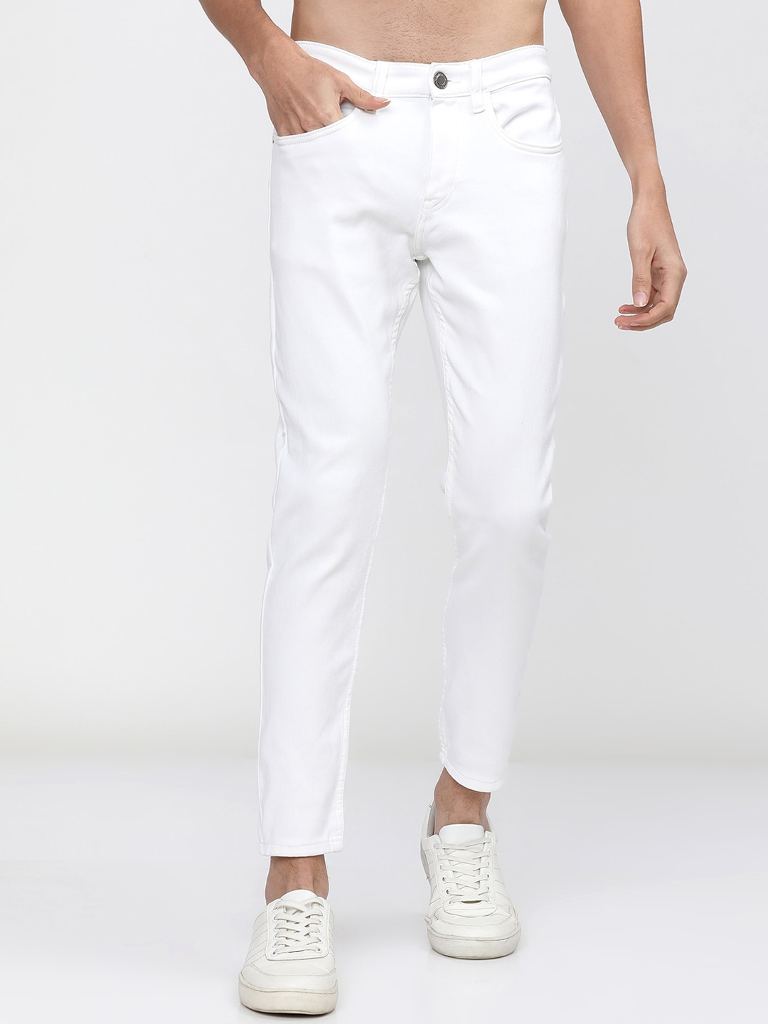 Buy HIGHLANDER Men White Tapered Fit Stretchable Jeans - Jeans for Men ...