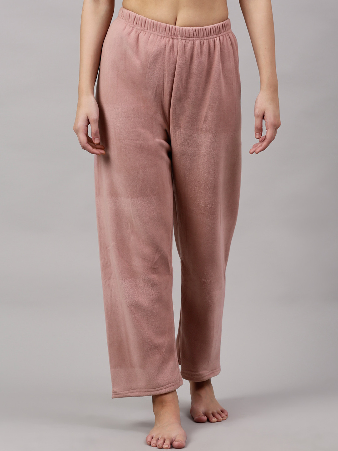 Buy NEUDIS Women Peach Solid Fleece Warm Lounge Pants Lounge Pants for Women 16267566 Myntra