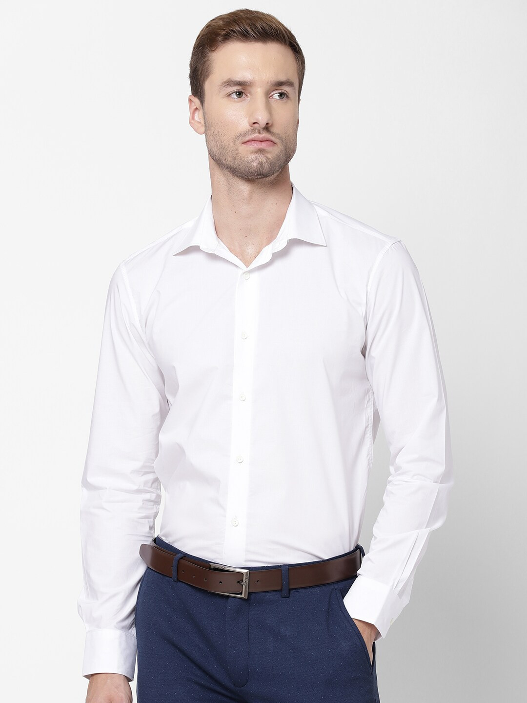Buy AD By Arvind Men White Opaque Formal Shirt Shirts for Men