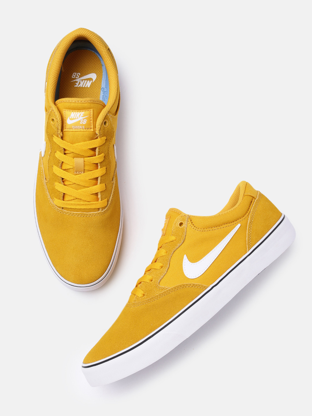 Buy Nike Adults Unisex Mustard Yellow Solid SB Chron 2 Leather Regular