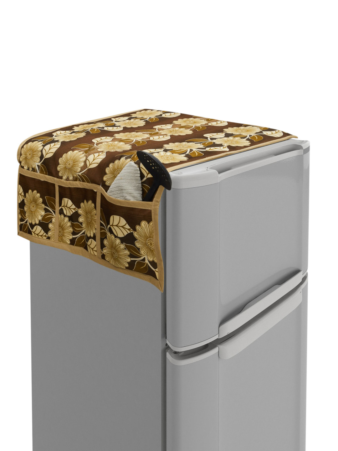 Buy Home Centre Brown Printed Fridge Top Cover Appliance Covers for