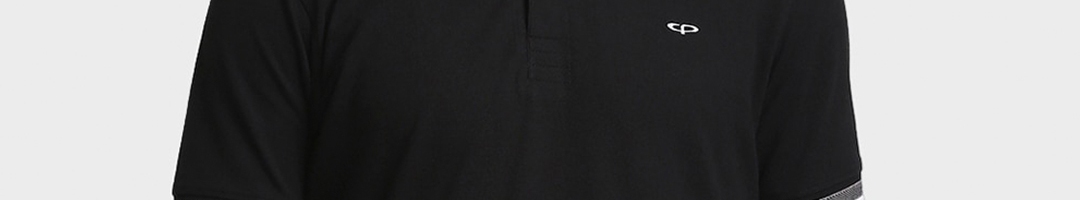 Buy ColorPlus Men Black Solid Polo Collar T Shirt - Tshirts for Men ...
