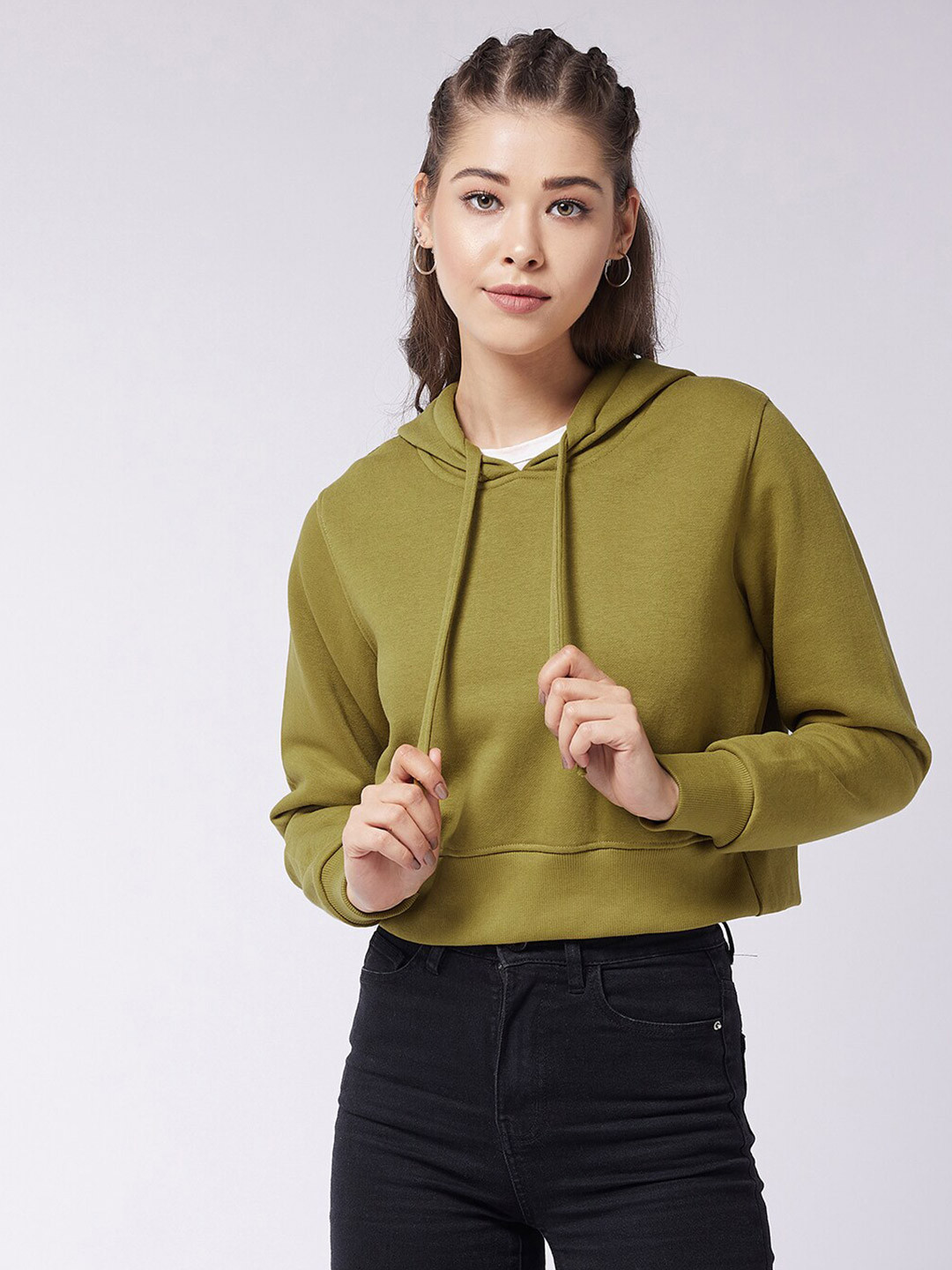 Buy Miss Chase Women Olive Green Sweatshirt Sweatshirts for Women