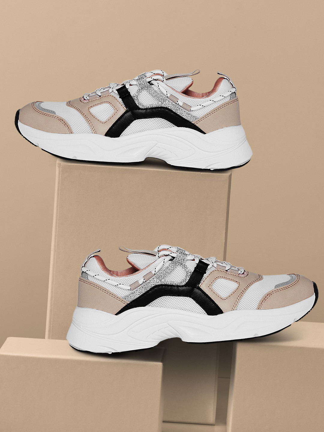 Buy Forever Glam By Pantaloons Women Beige Leather Running Non Marking