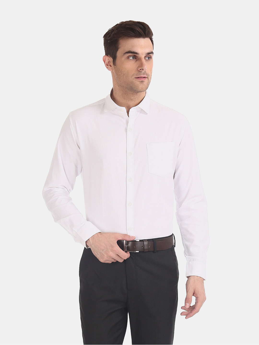 Buy Excalibur Men White Opaque Formal Shirt Shirts for Men 16280062