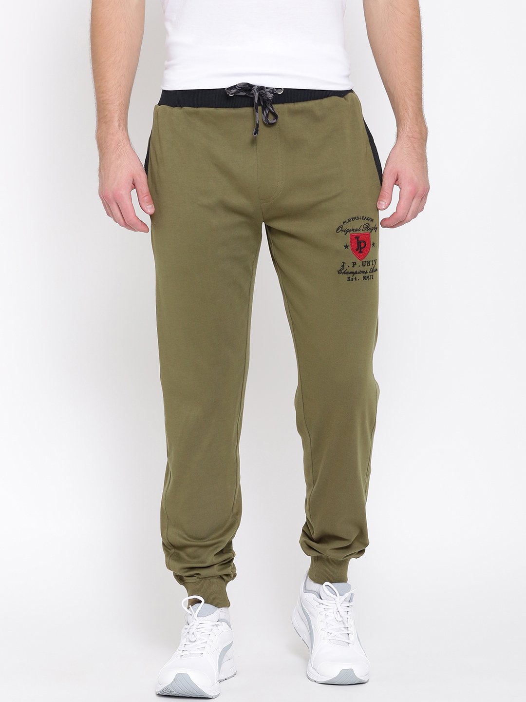 black and green track pants