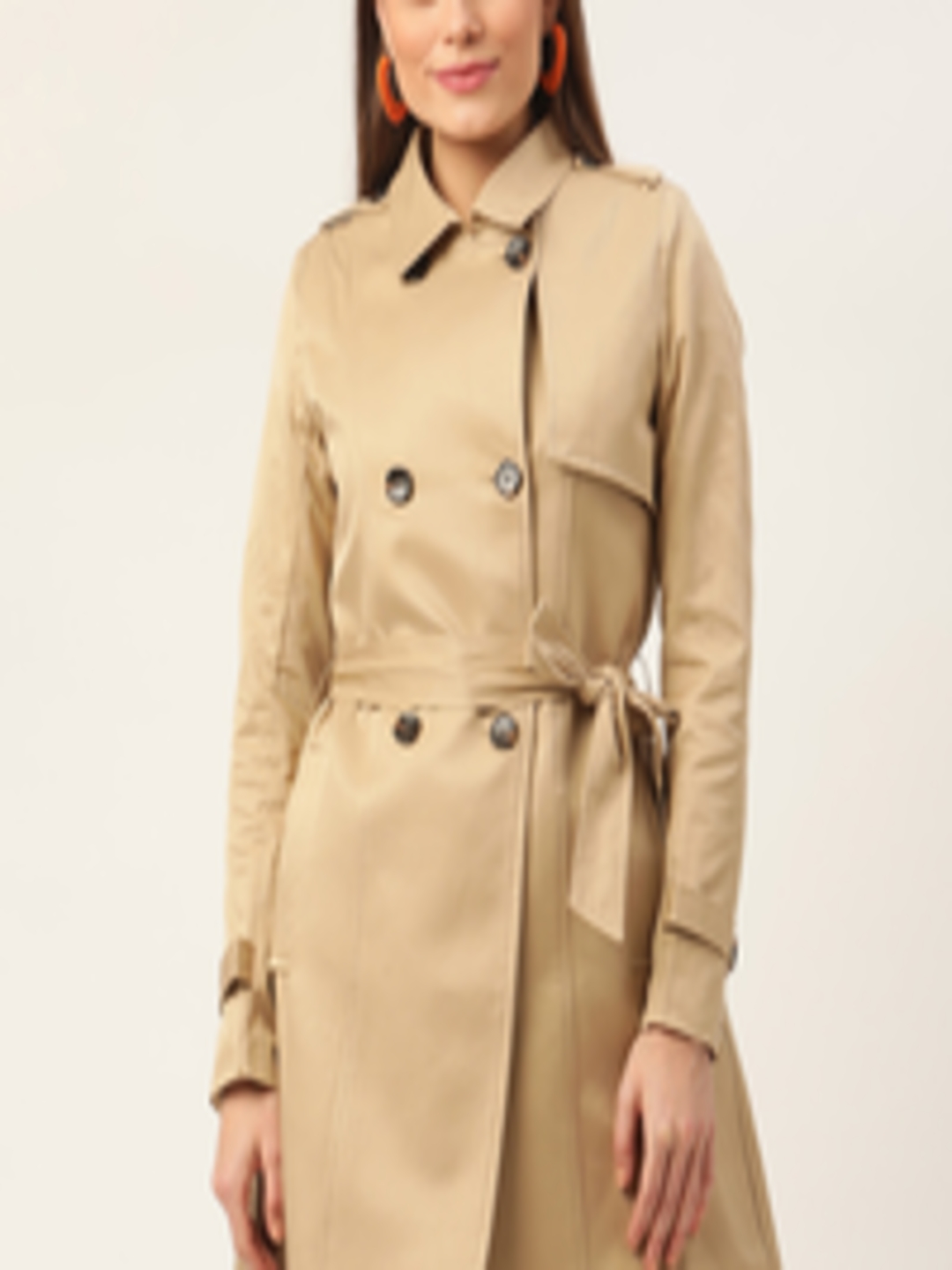 Buy ZOELLA Women Beige Longline Trench Coat - Coats for Women 16282246 ...