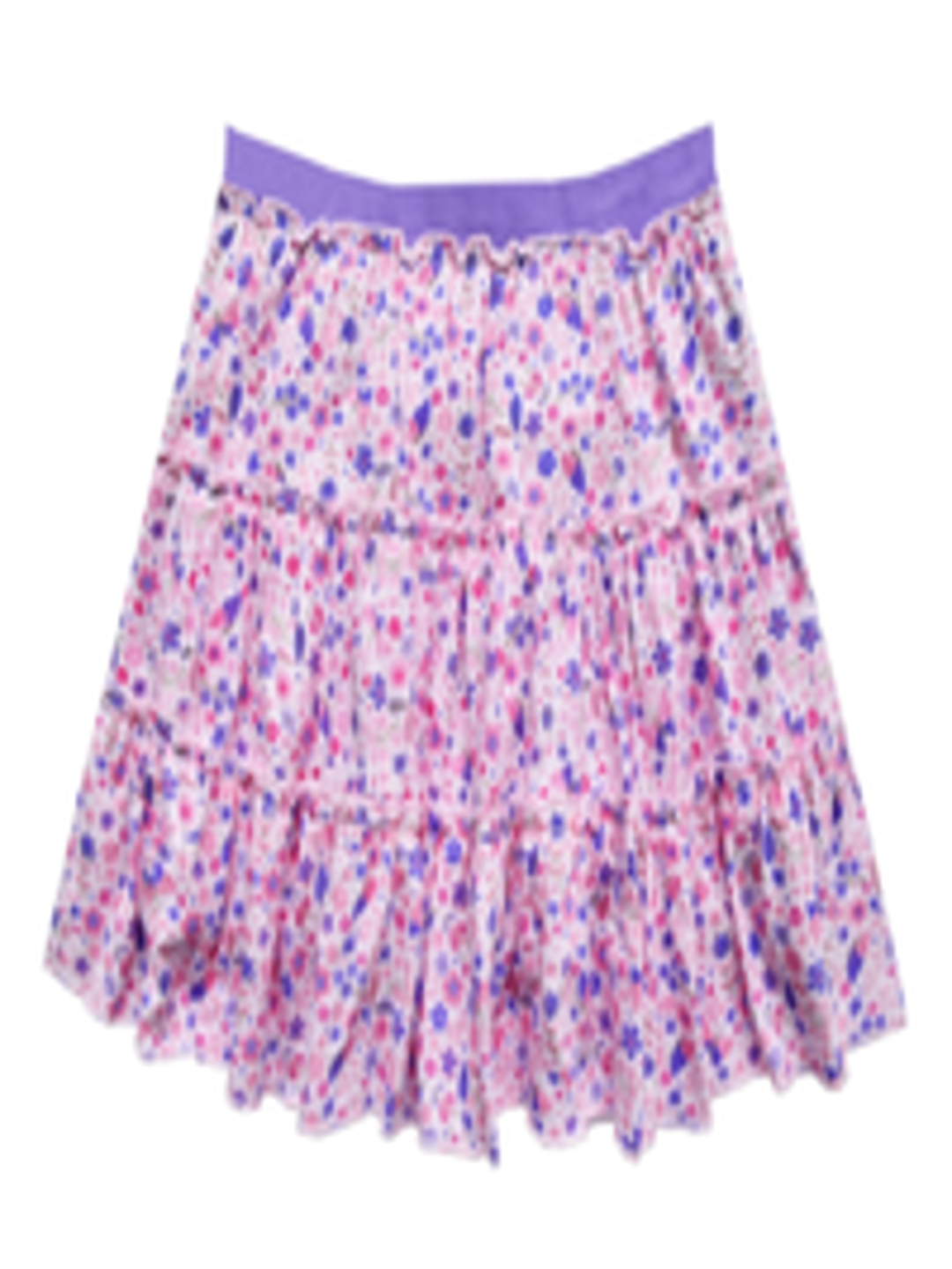 Buy Milou Girls Pink & Purple Floral Printed Pure Cotton Knee Length ...