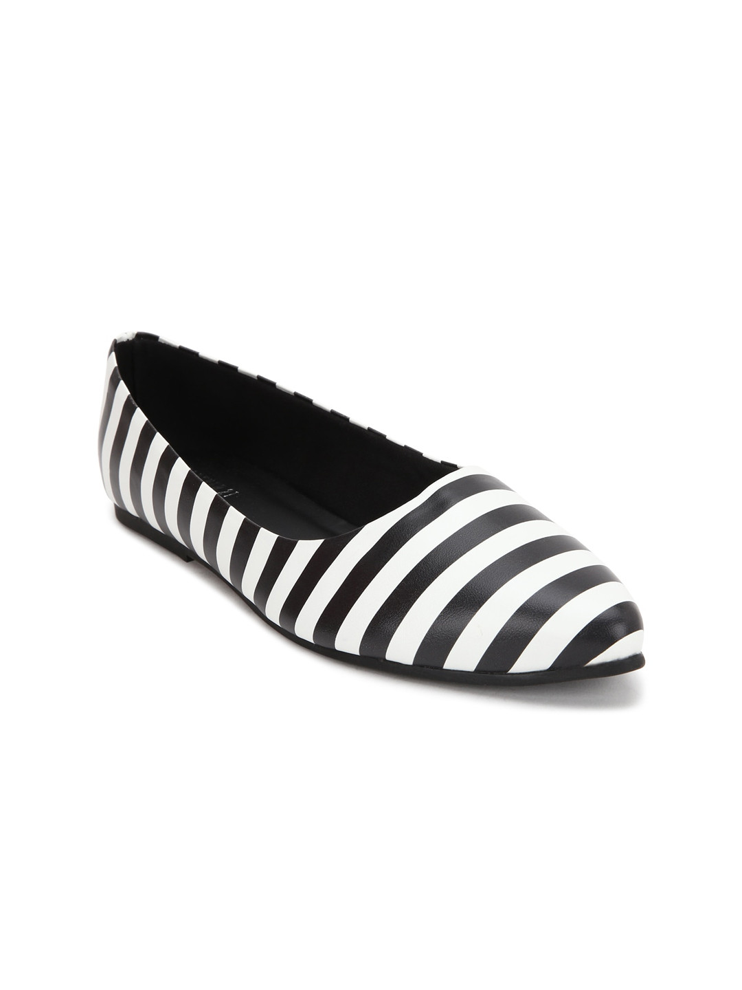 Buy FOREVER 21 Women Black & White Striped Ballerinas Flats Flats for