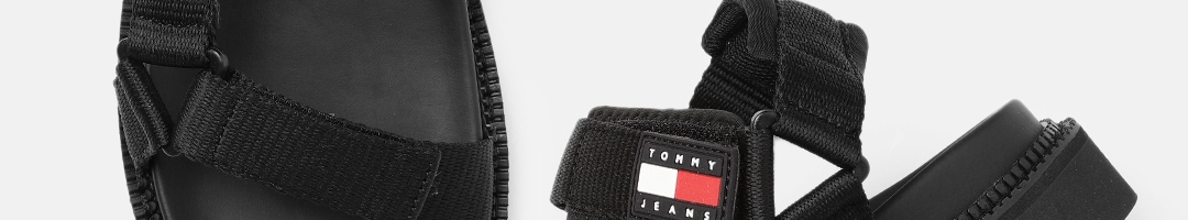 Buy Tommy Hilfiger Men Black Sports Sandals - Sports Sandals for Men ...