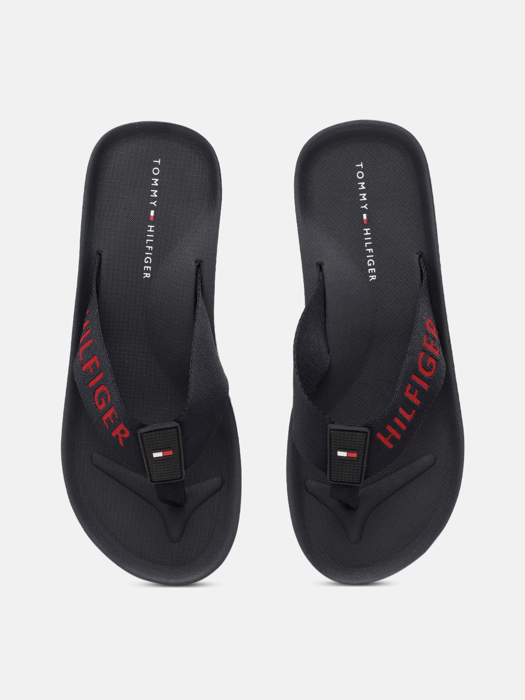 Buy Tommy Hilfiger Men Navy Blue Printed Thong Flip Flops - Flip Flops for Men 16285638 | Myntra