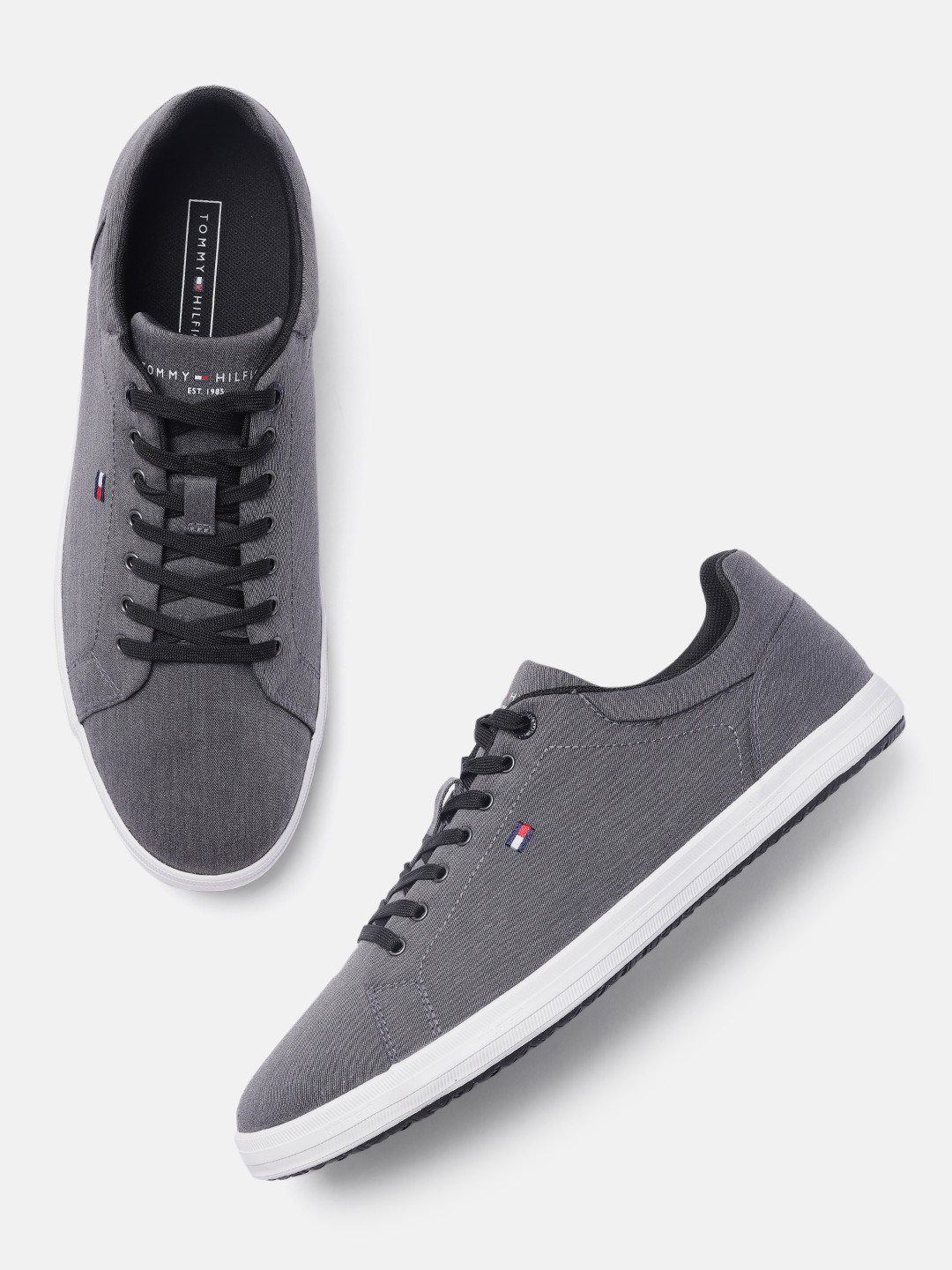 Buy Tommy Hilfiger Men Charcoal Sneakers Casual Shoes for Men 16285722 Myntra