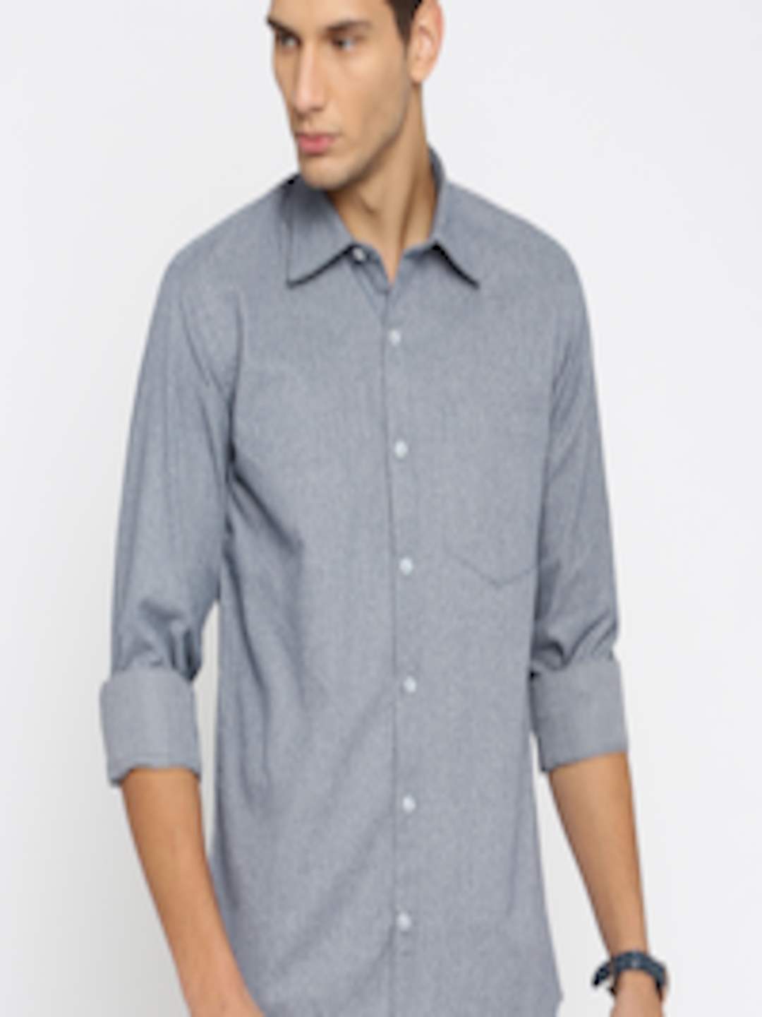 Buy American Crew Men Blue Slim Fit Self Design Casual Shirt - Shirts ...