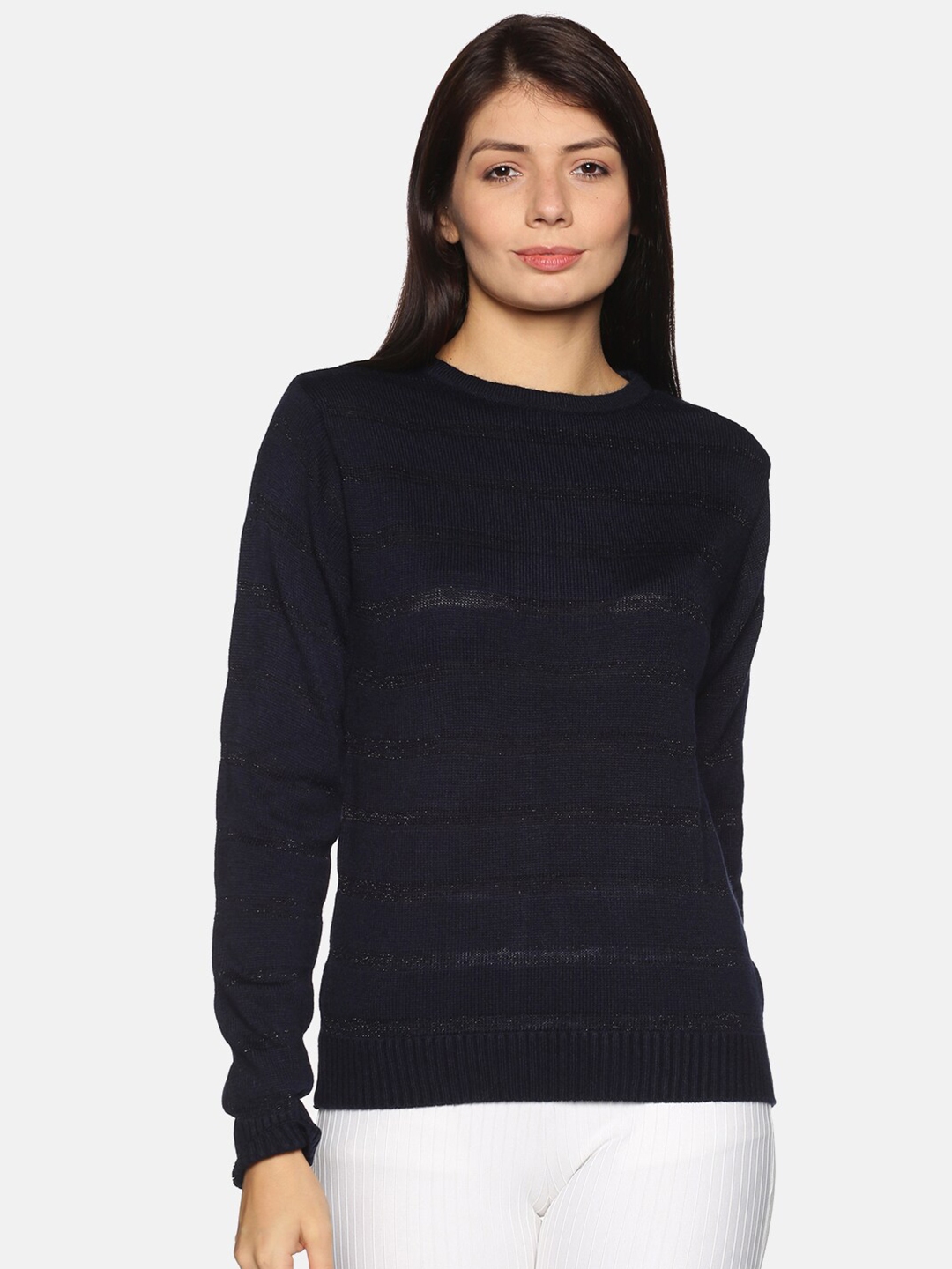 Buy BEVERLY BLUES Women Navy Blue Pullover - Sweaters for Women ...