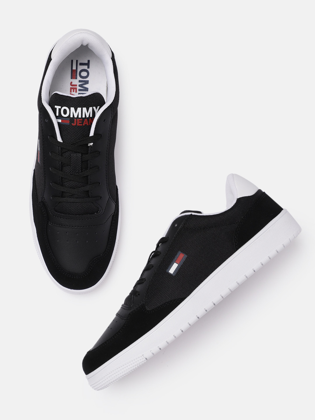 Buy Tommy Hilfiger Men Black Leather Sneakers Casual Shoes for Men 16289786 Myntra