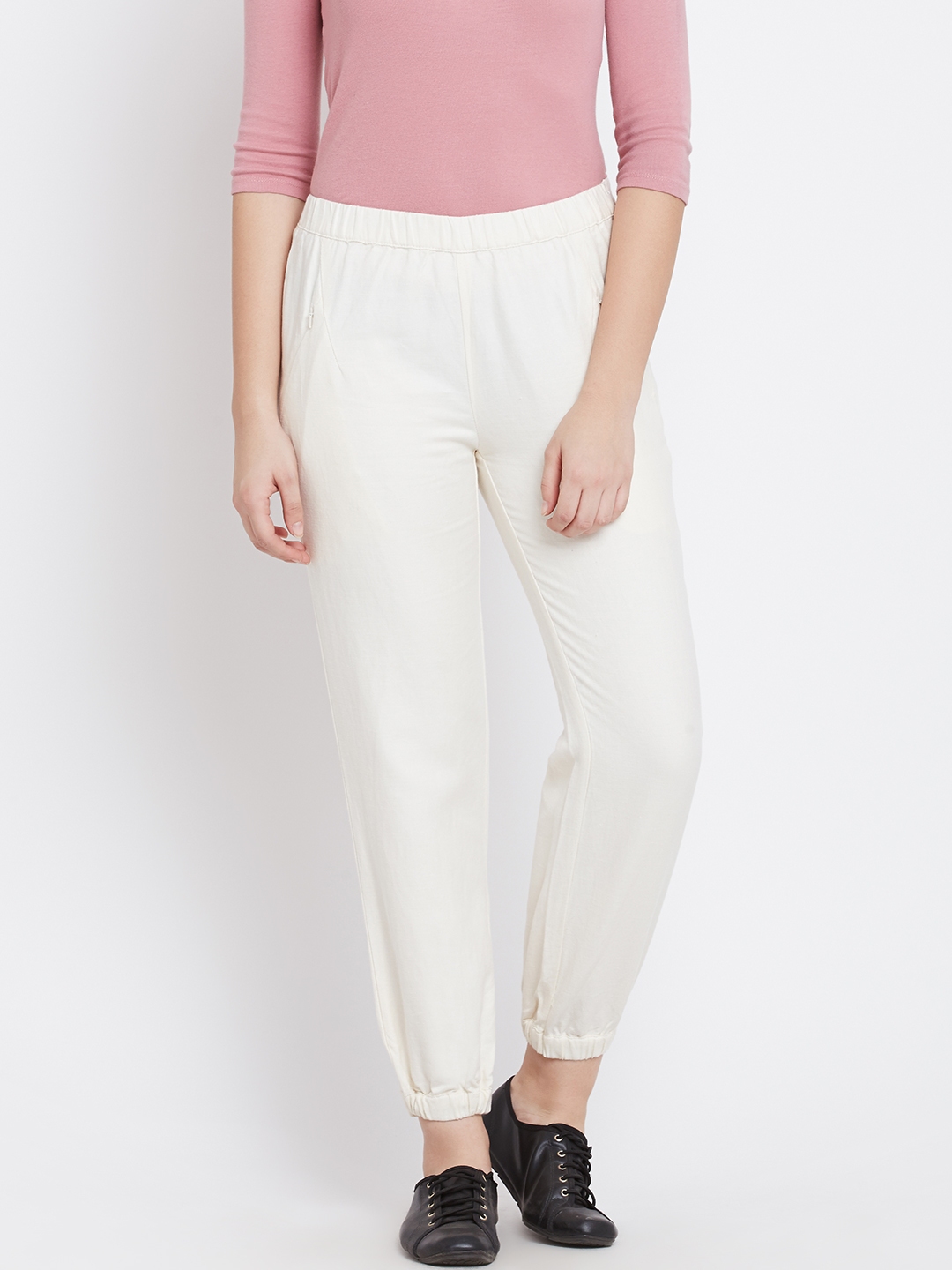 petite cream trousers