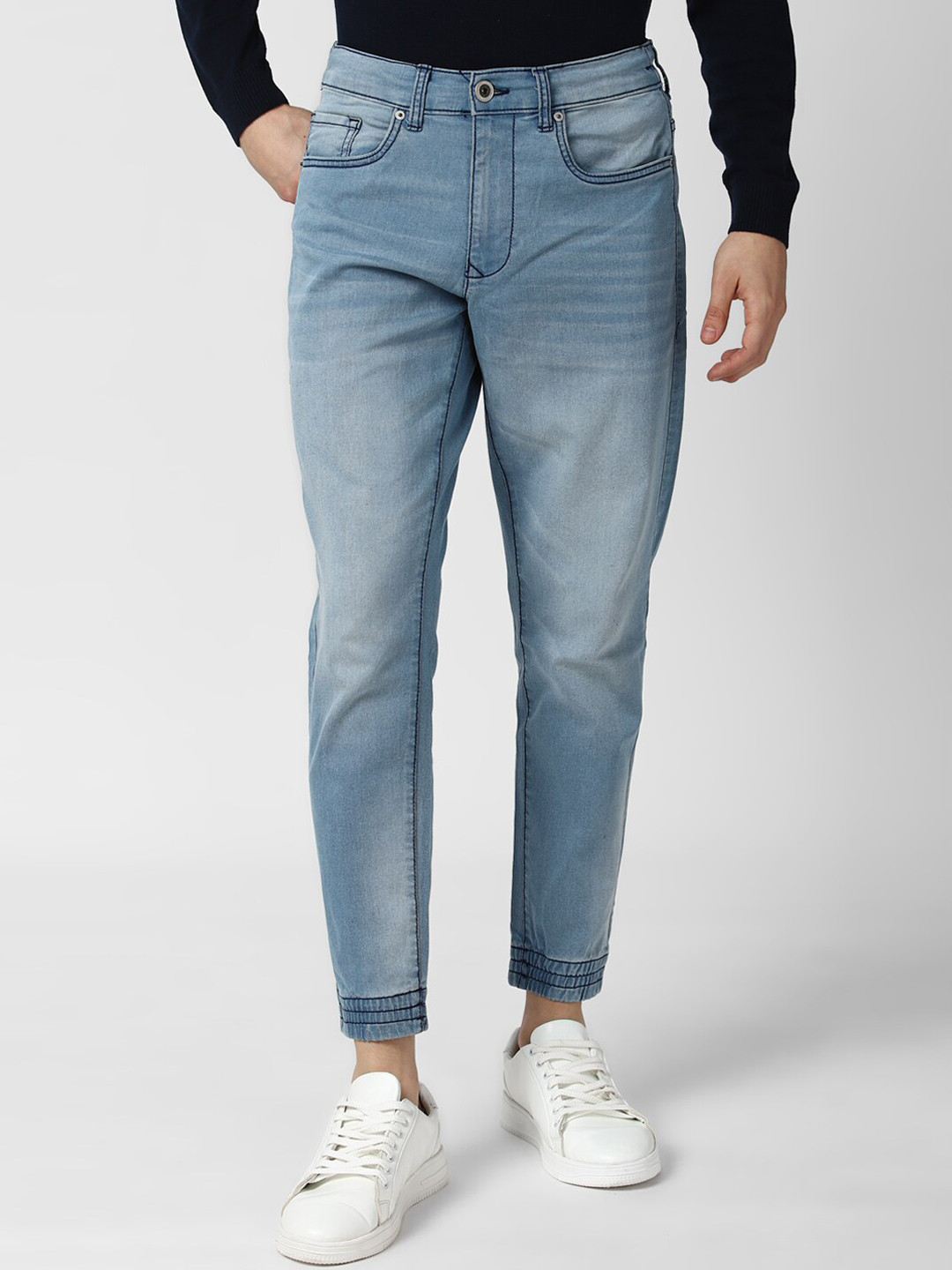 Buy Peter England Casuals Men Blue Heavy Fade Jeans Jeans for Men