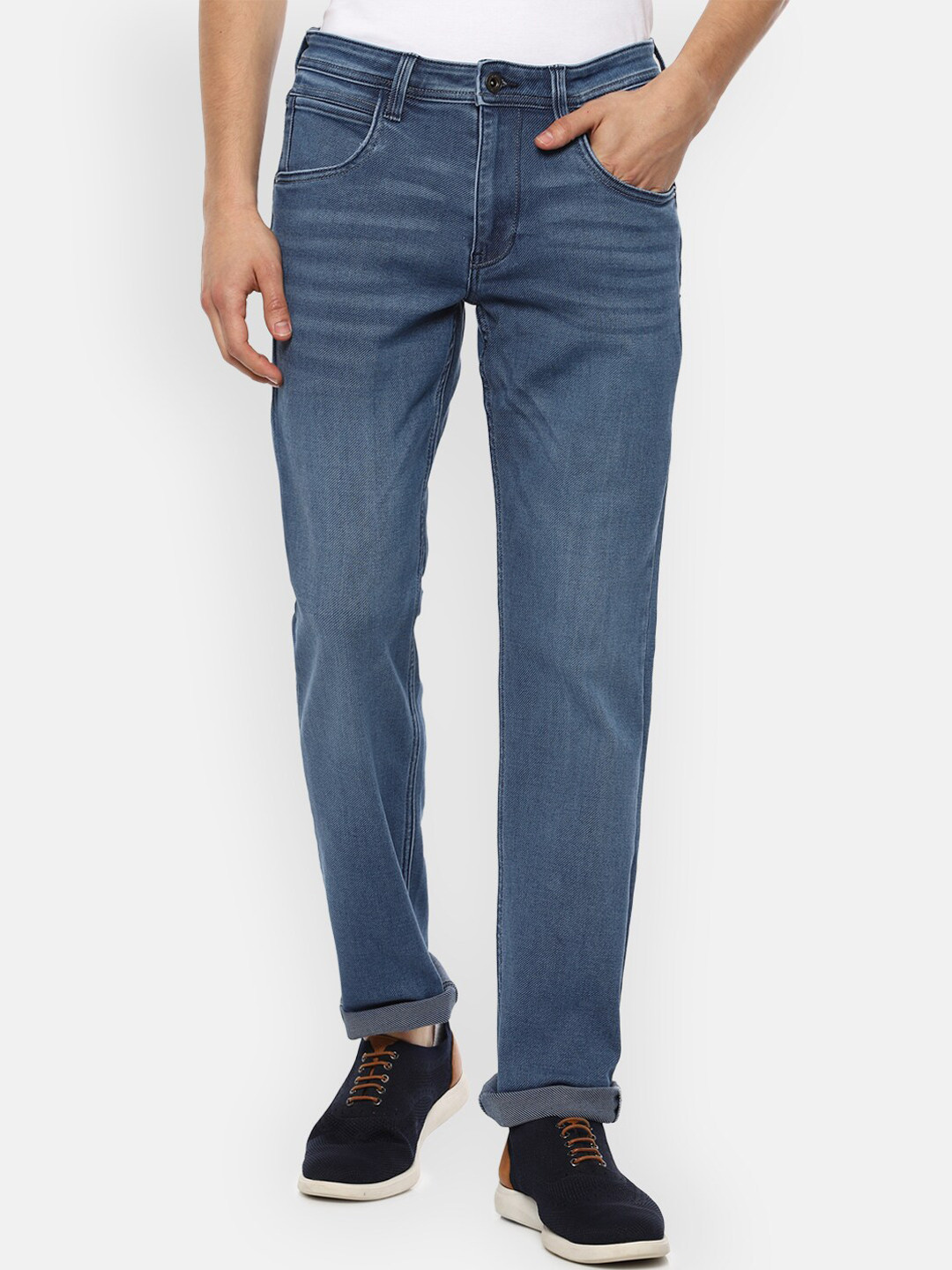 Buy VAN HEUSEN DENIM LABS Men Blue Slim Fit Light Fade Jeans Jeans