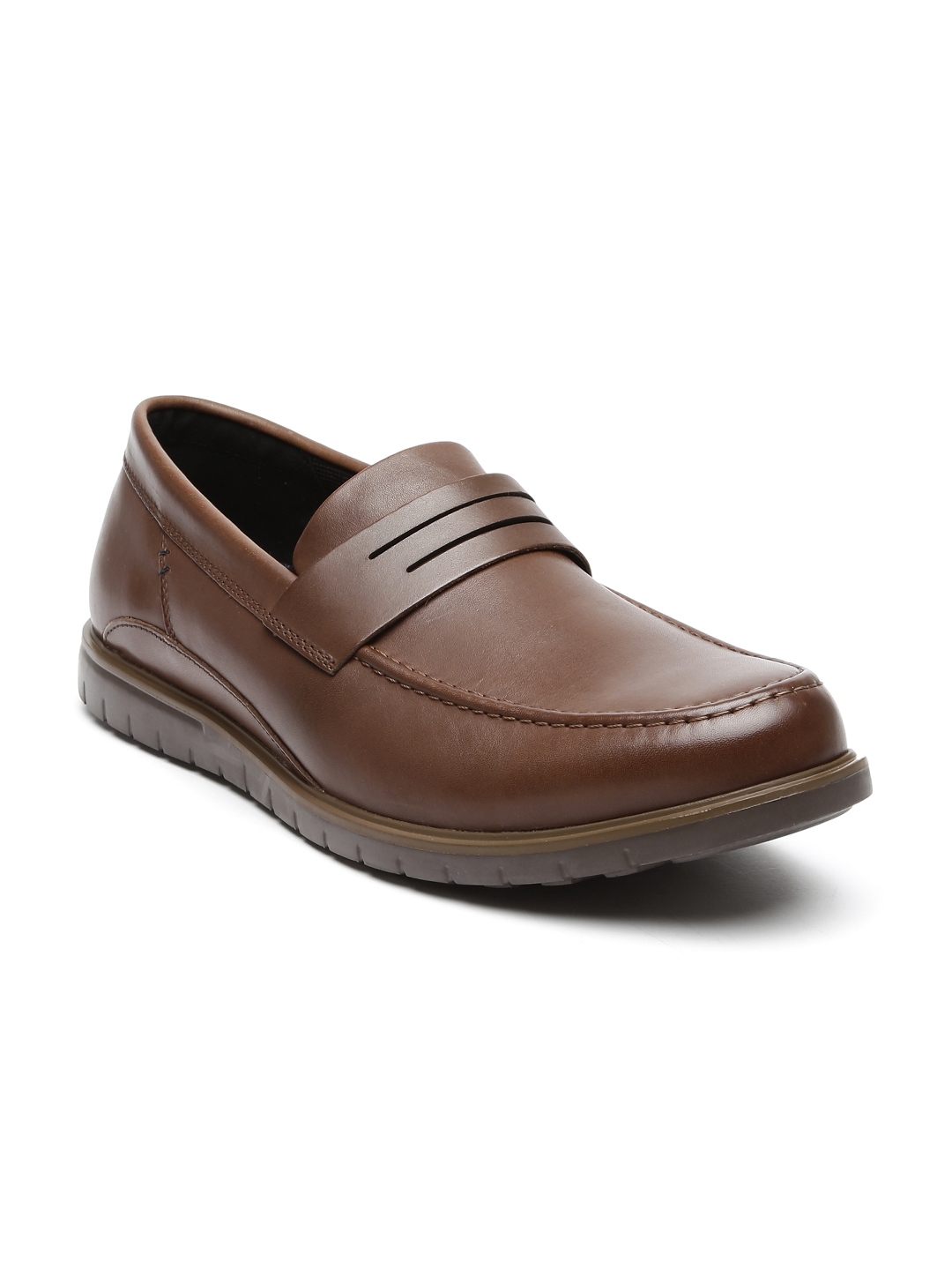 Buy Hush Puppies Men Brown Leather Semiformal Slip Ons - Formal Shoes ...