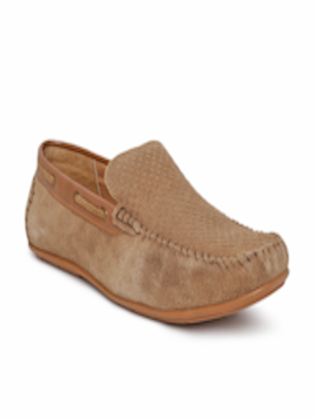 Buy Footin Men Brown Basketweave Textured Suede Loafers - Casual Shoes ...