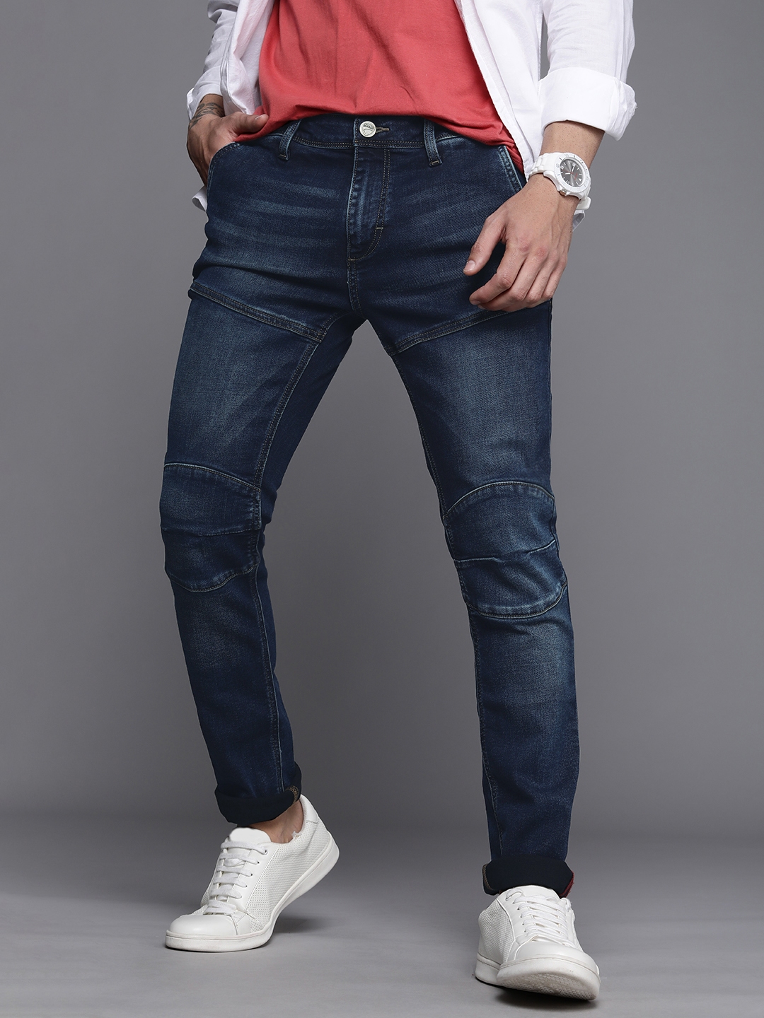 Buy Ducati Men Blue Skinny Fit Light Fade Mid Rise Stretchable Jeans ...
