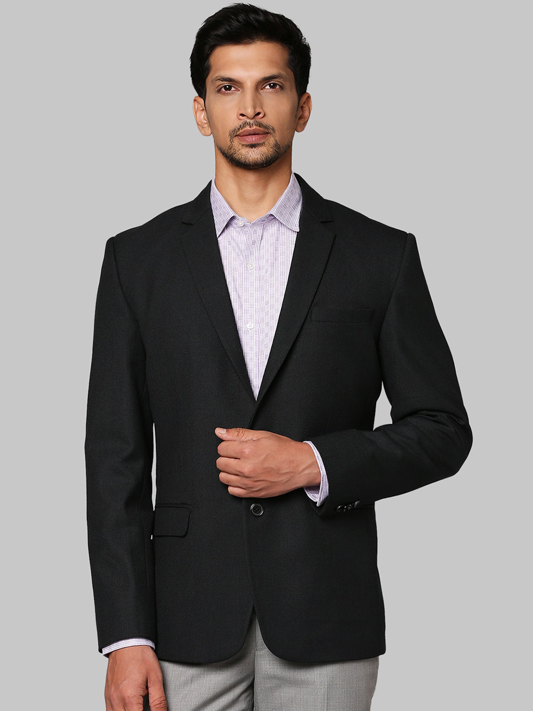 Buy Park Avenue Men Black Solid Super Slim Fit Formal Blazer Blazers