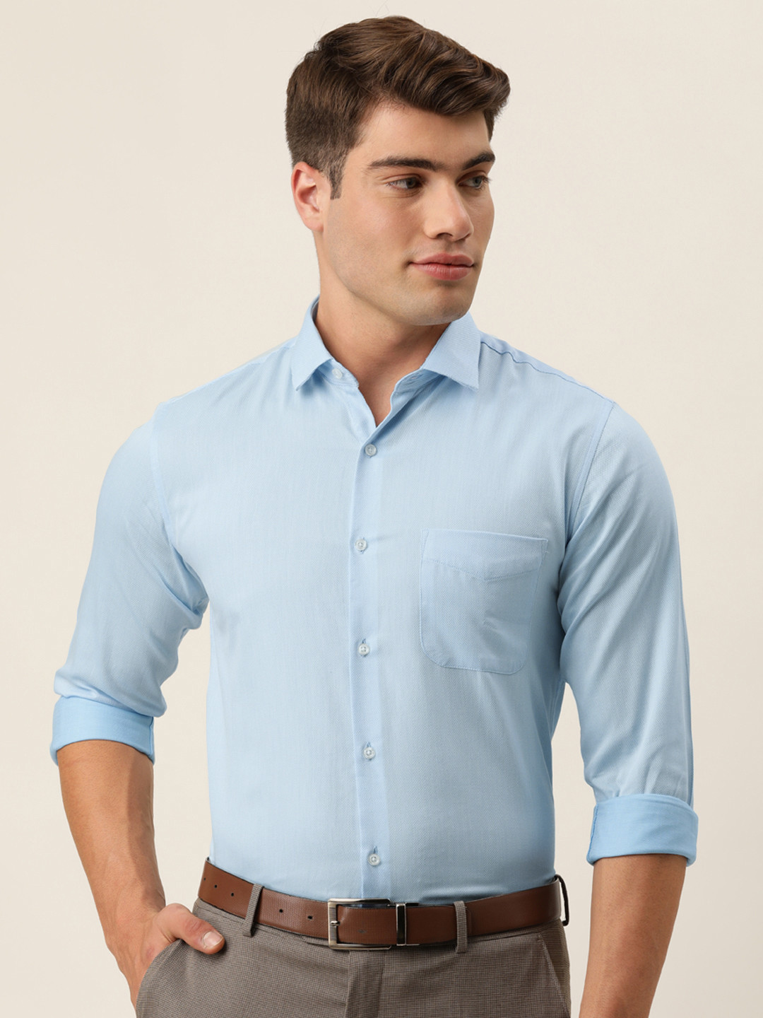 Buy Peter England Men Blue Slim Fit Formal Shirt Shirts for Men