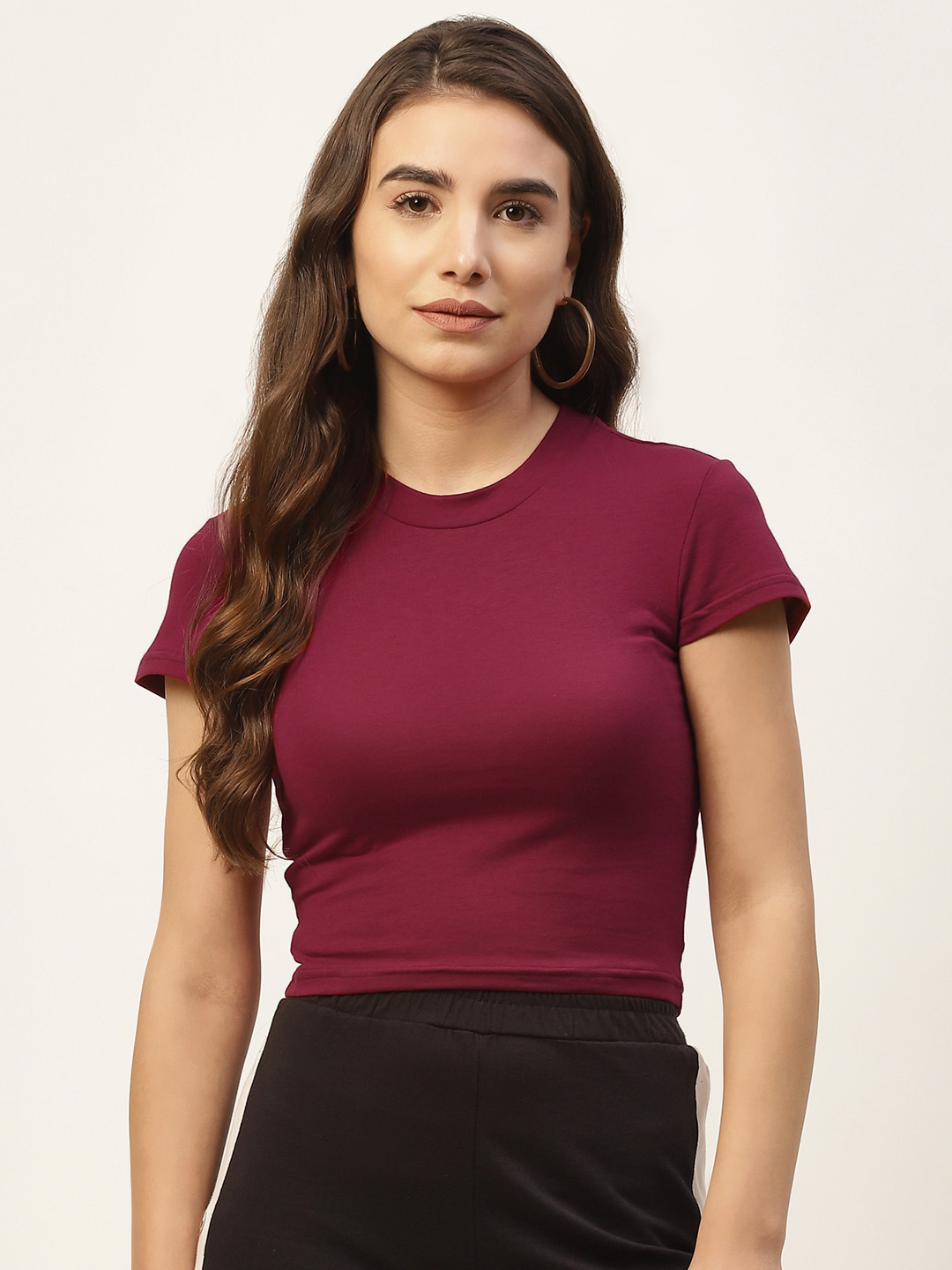 Buy FEMEA Magenta Shirt Style Crop Top Tops for Women 16306466 Myntra