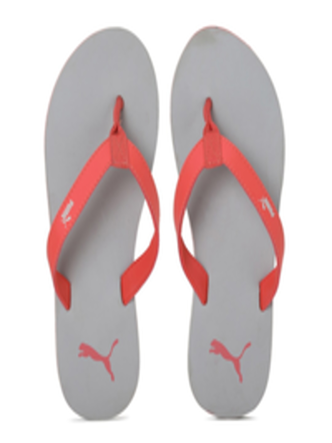 Buy Puma Women Grey & Red Printed Thong Flip Flops - Flip Flops for ...