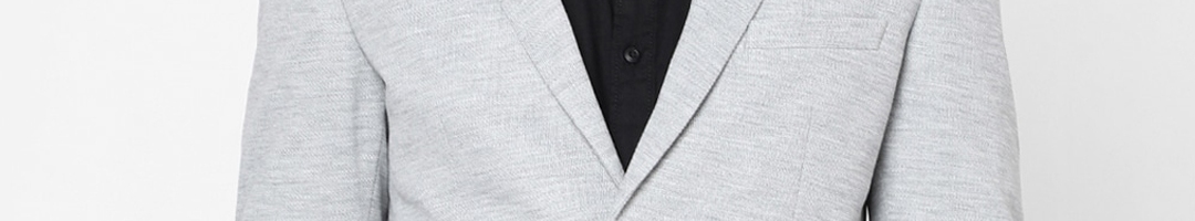 Buy Mufti Men Grey Solid Regular Fit Casual Blazer - Blazers for Men ...