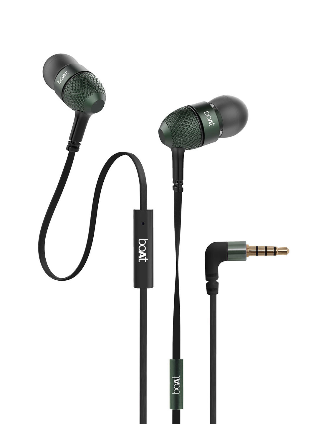 Buy BoAt BassHeads 220 M Black & Green Tangle Free Wired Earphones With