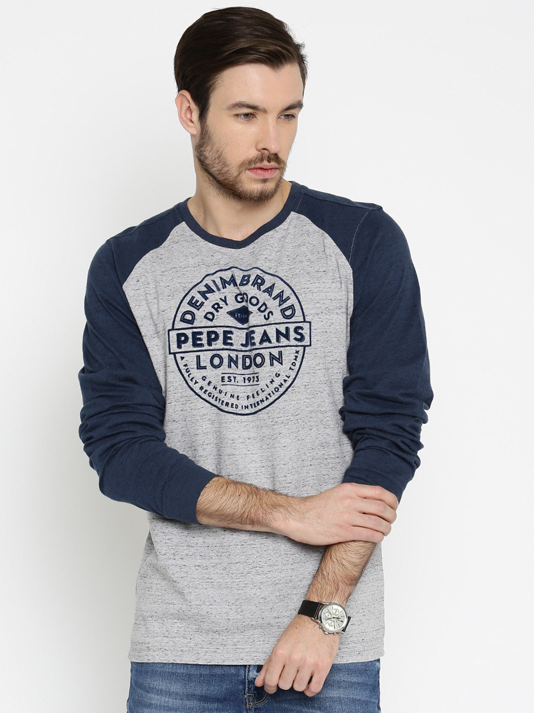 Buy Pepe Jeans Men Grey Printed T Shirt Tshirts for Men 1632174 Myntra