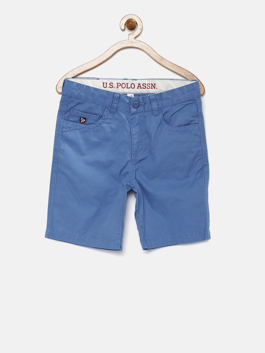 Buy U.S. Polo Assn. Kids Boys Blue Solid Regular Fit Shorts - Shorts ...