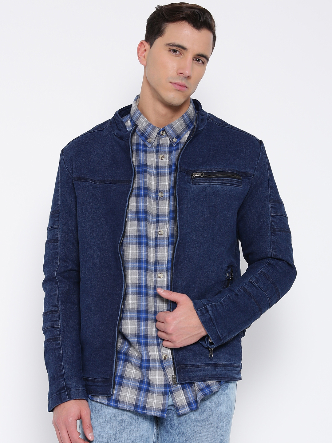 Buy Fort Collins Blue Denim Jacket - Jackets for Men 1632697 | Myntra